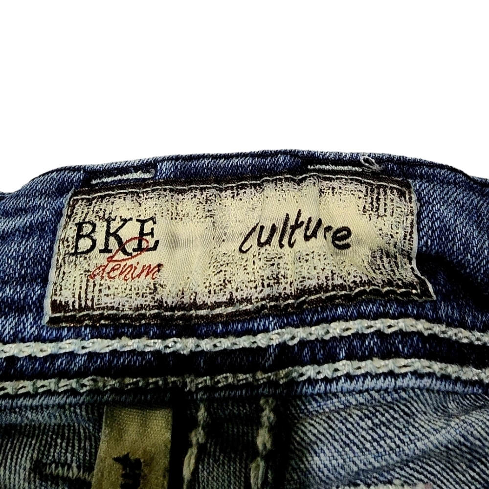 Bke Blue Jeans Distressed Y2K 90's Pants Bootcut Size 28 - Picture 2 of 12